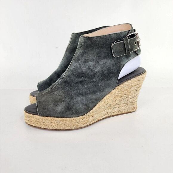 Elyse Walker Women's Lesley Suede Espadrille US 9.5 Dark Midnight Wedge Sandals - Picture 1 of 11